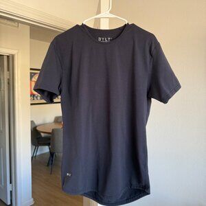 BYLT Lux Drop Cut Short Sleeve Shirt Navy Blue Size Medium